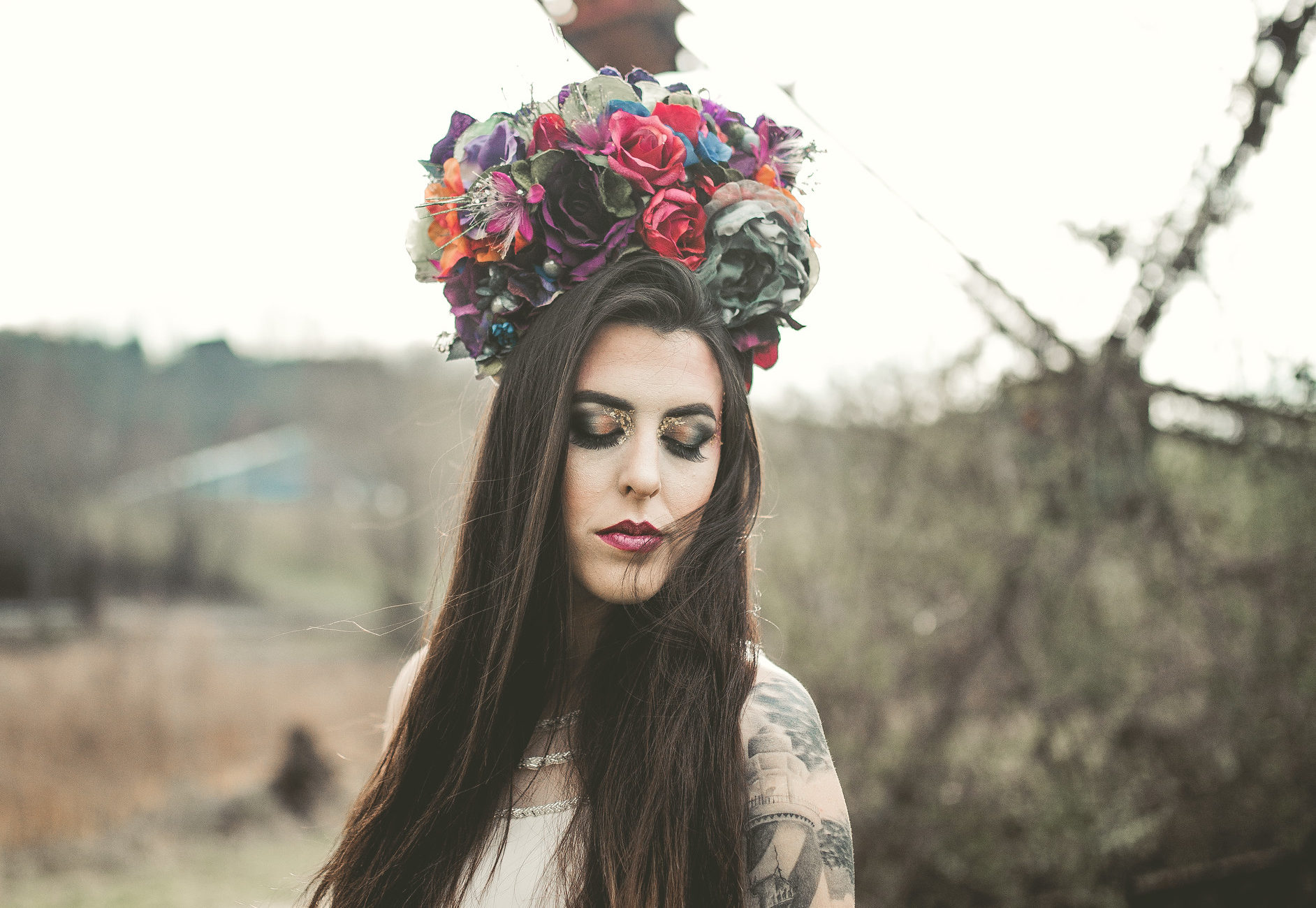 This photo is from a collaborative shoot with Meg U Photography with Kat Gibson as our model. The flower crown was crafted by Sandra Eileen, owner of Every Girl A Goddess.